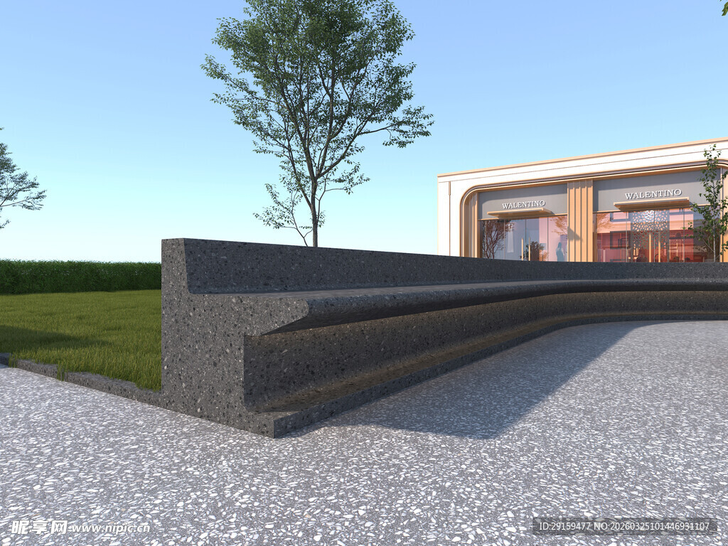 现代户外景观座椅设计