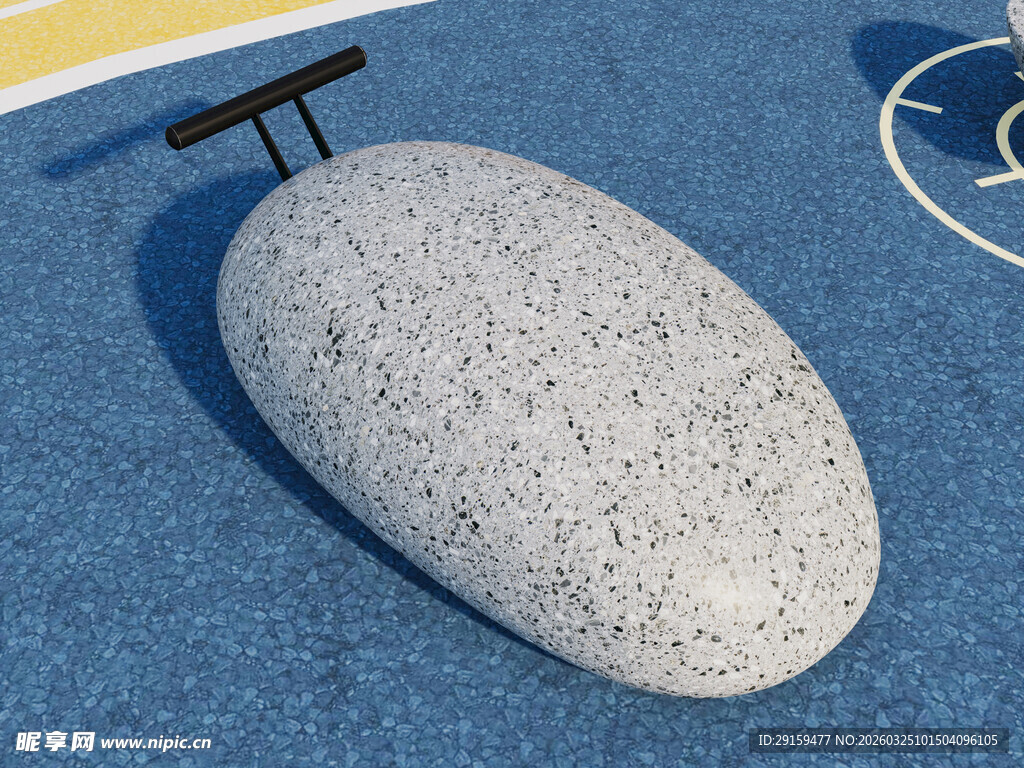 户外灰色鹅卵石座椅