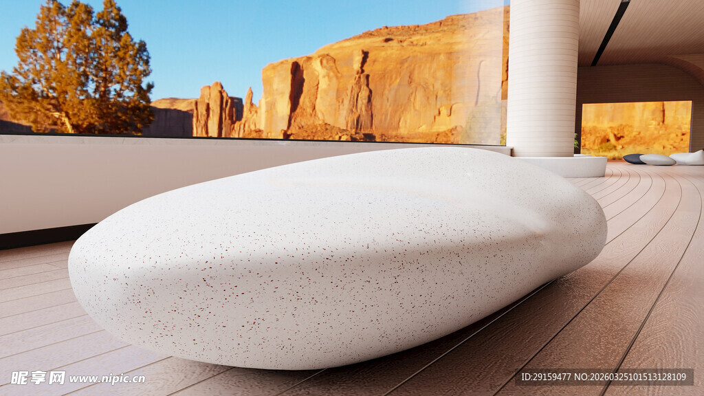 现代简约风格白色户外坐凳