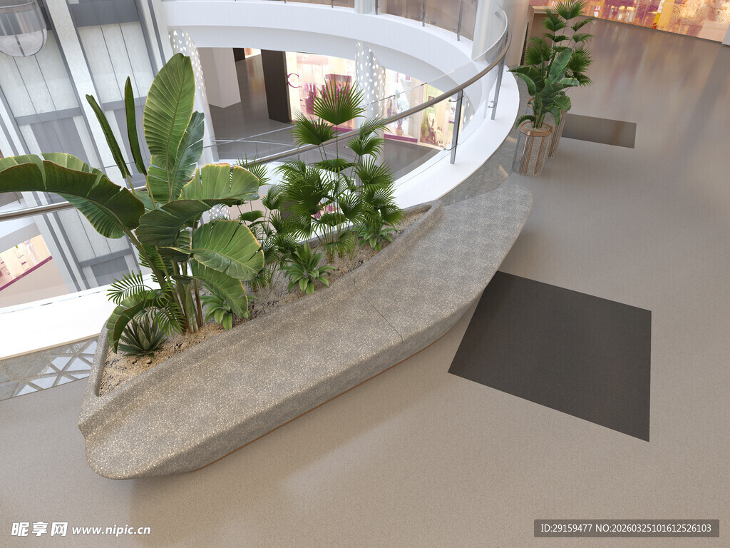 室内弧形绿植景观设计