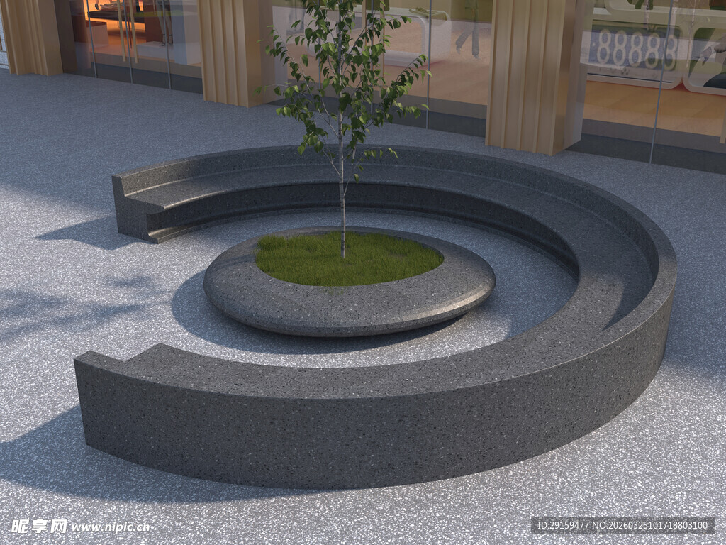户外环形树池景观设计