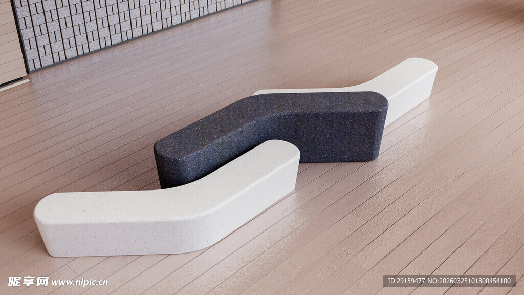 简约黑白几何形桌面摆件