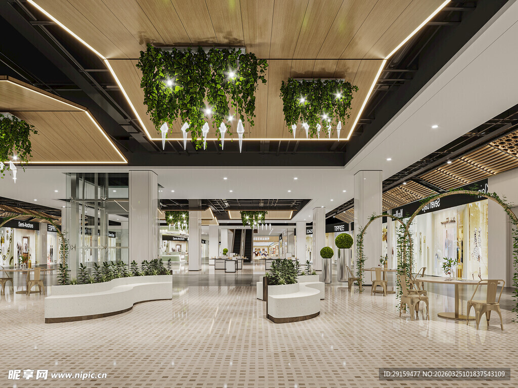 现代时尚购物中心内部空间