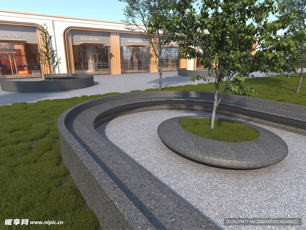 庭院景观中的圆形树池设计