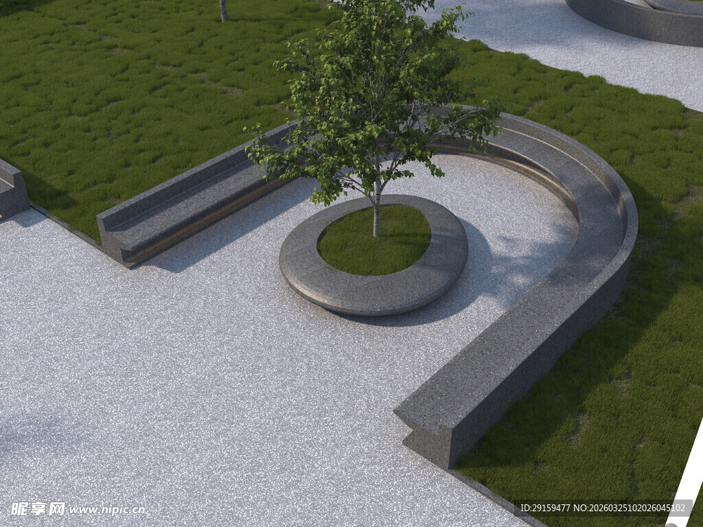 户外圆形树池景观设计