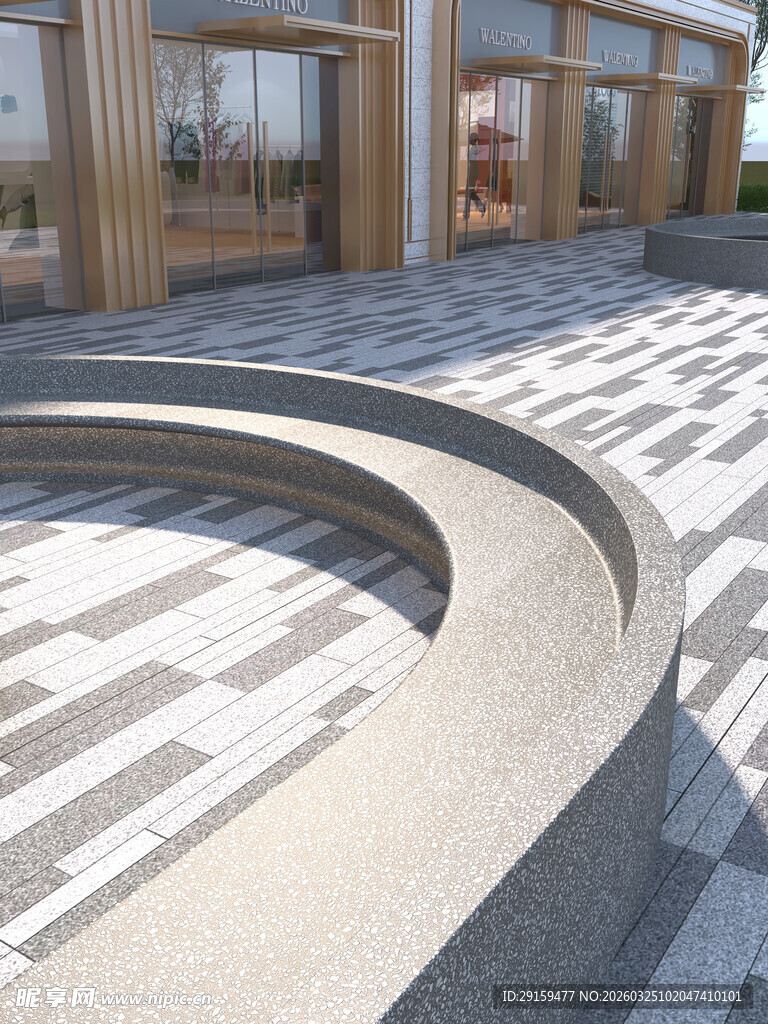 户外弧形石质休闲座椅