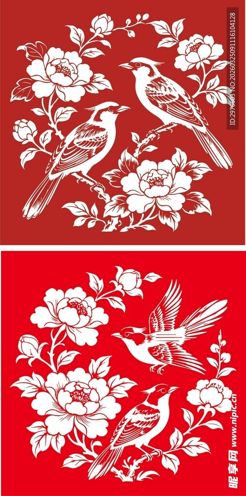 花鸟剪纸艺术图案欣赏