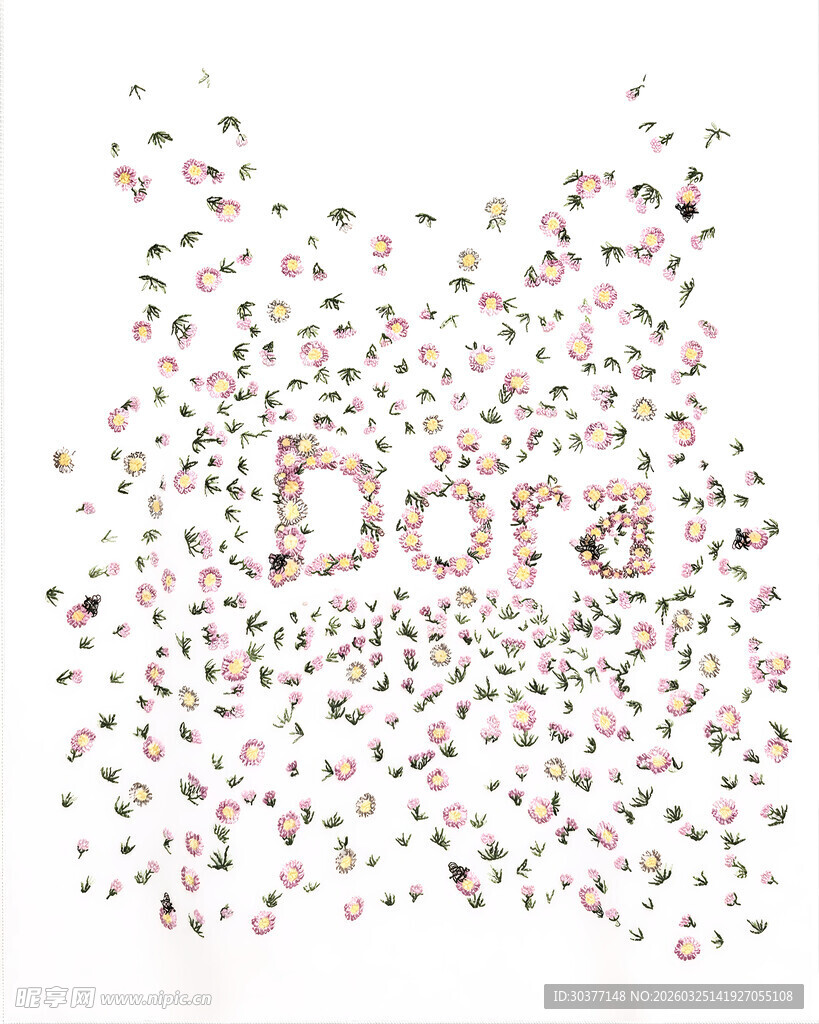 多彩字母装饰图案