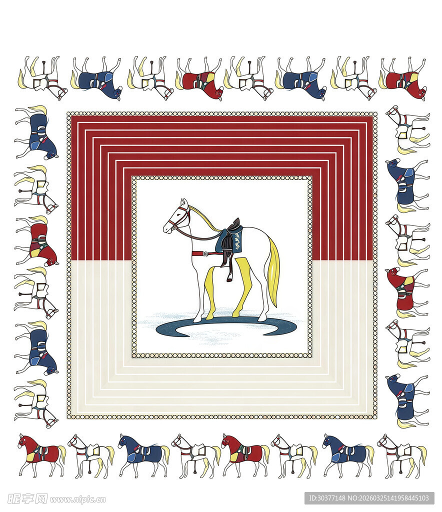 马主题精美图案设计