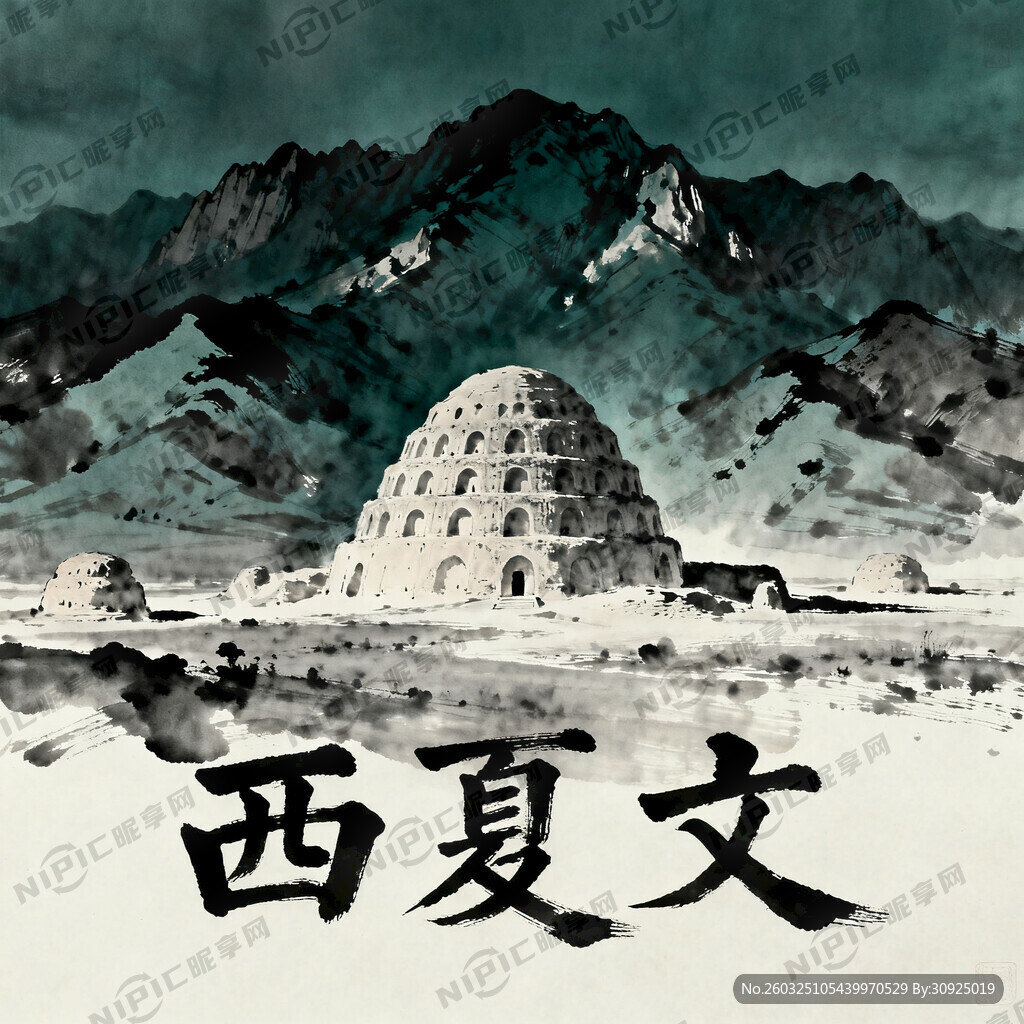 生成一个西夏王陵申遗的主背景。
