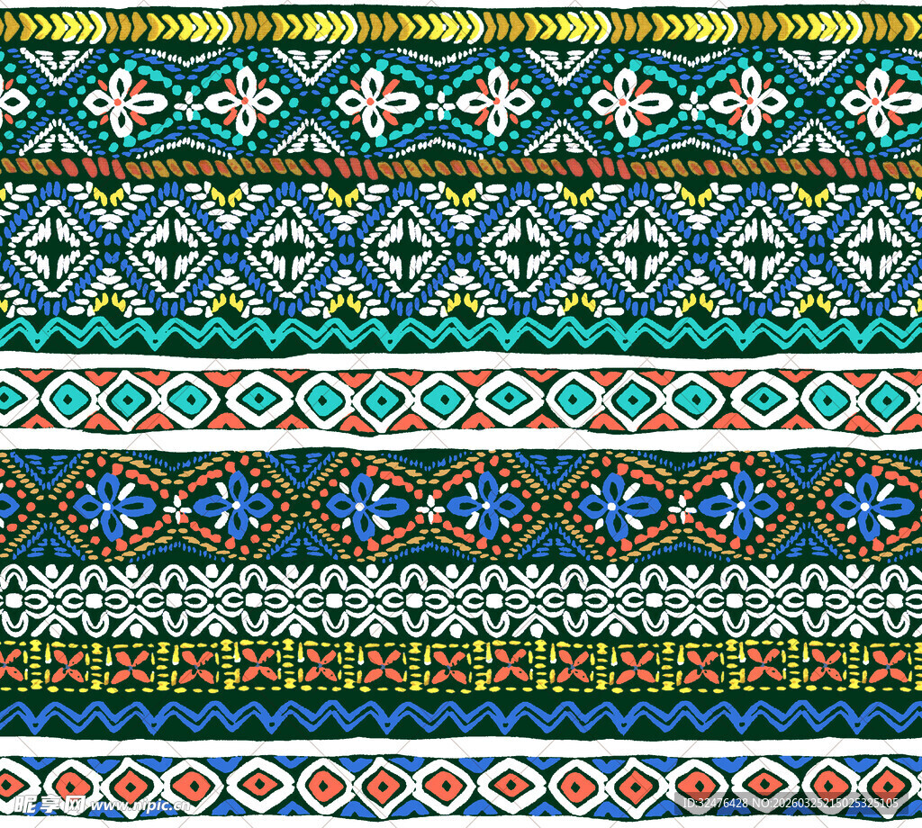 民族风几何图案织物纹理