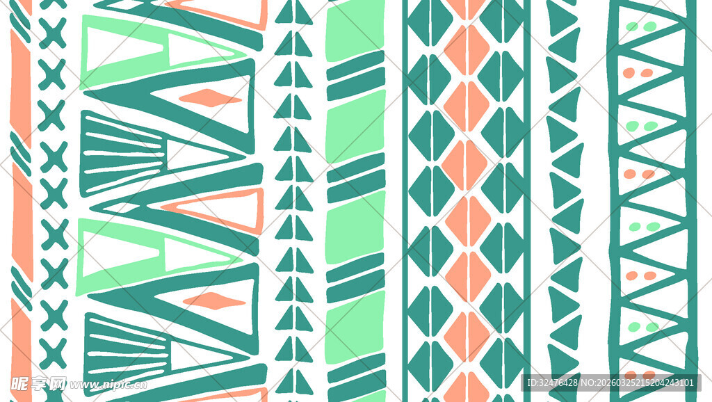 几何条纹民族风图案设计