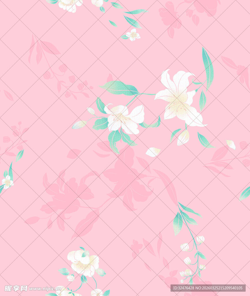 粉色花卉图案背景纹理