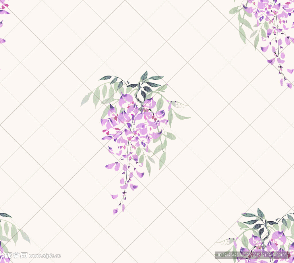 紫色花卉图案背景纹理