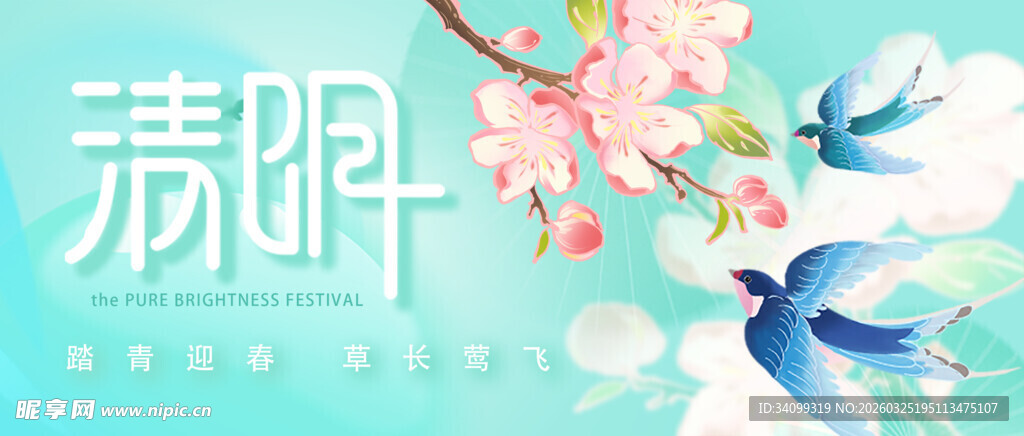 春日飞燕伴繁花