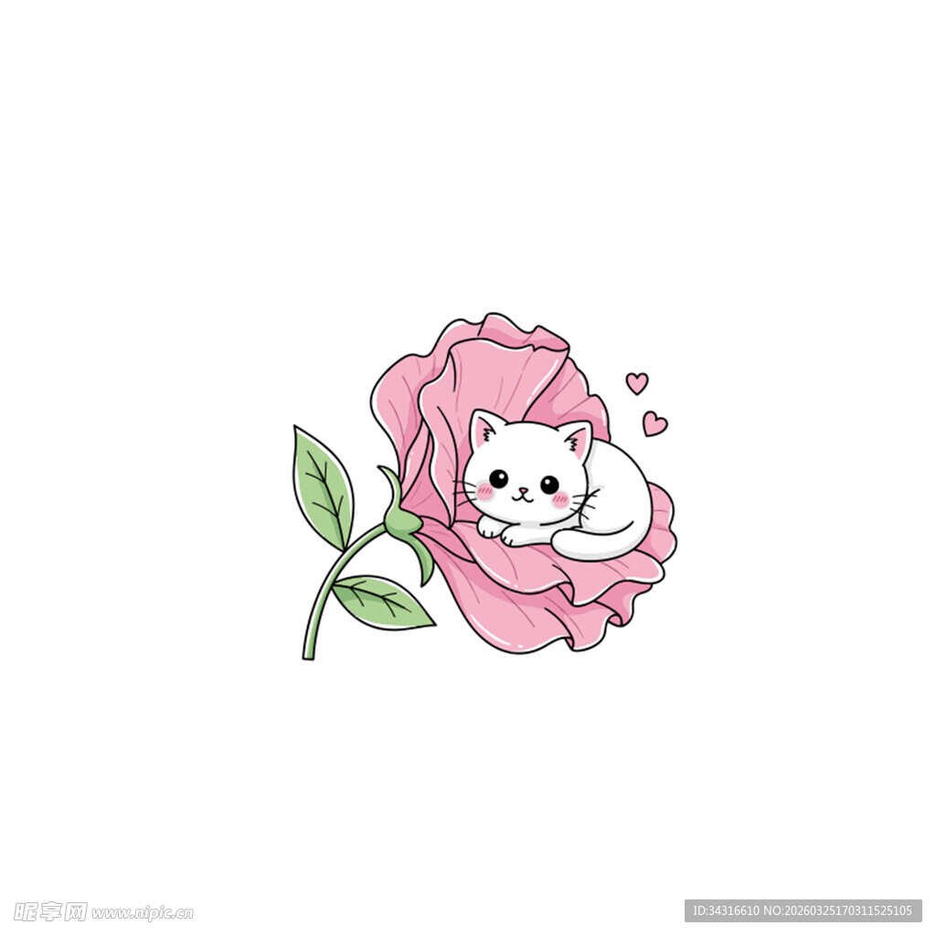 卡通花朵猫咪