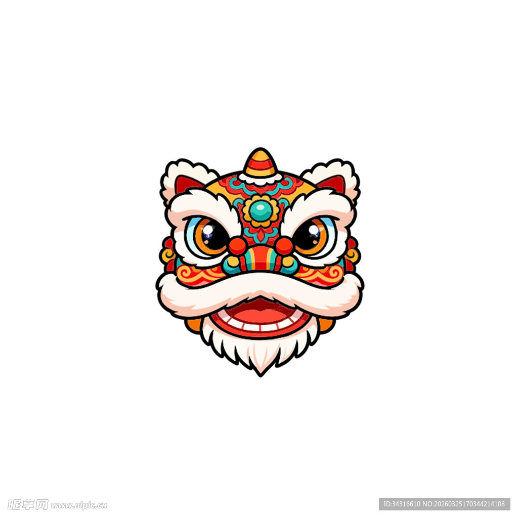醒狮狮头卡通