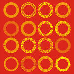 中式圆形花纹边框