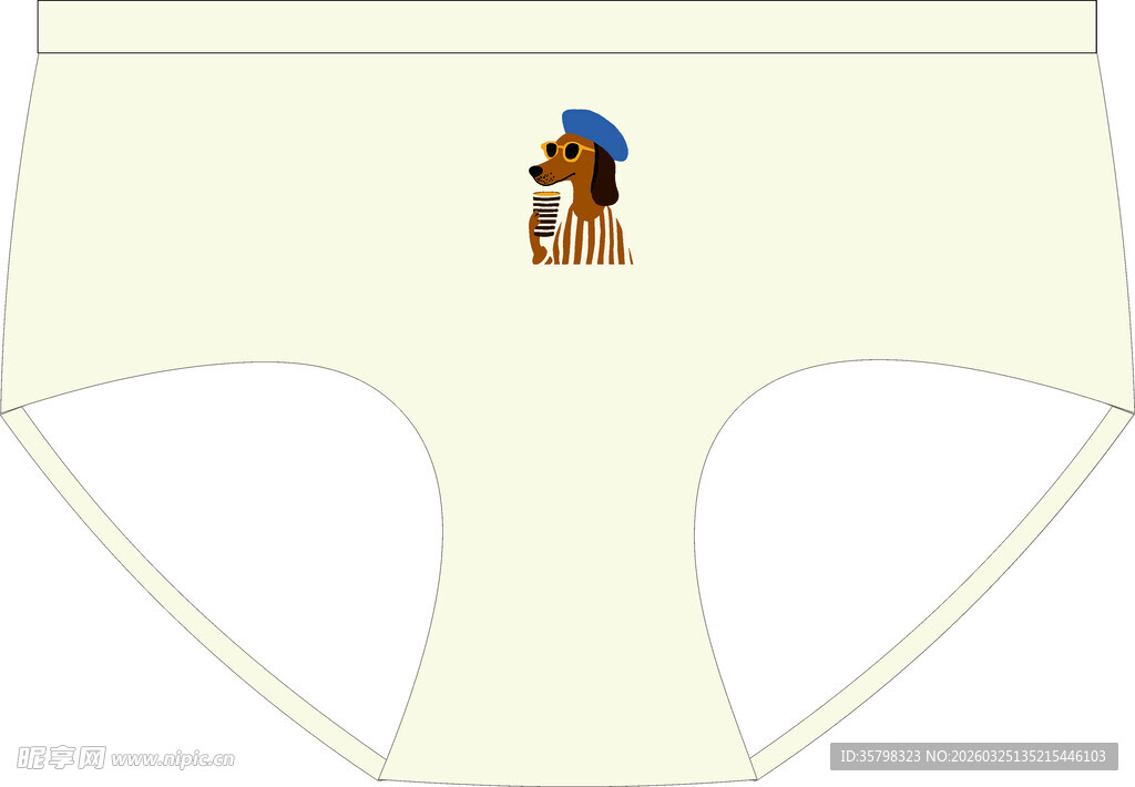 卡通小狗图案儿童女士三角内裤