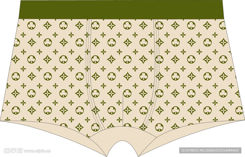 简约几何图案女士内裤