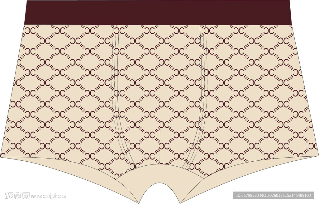 男士几何图案平角内裤