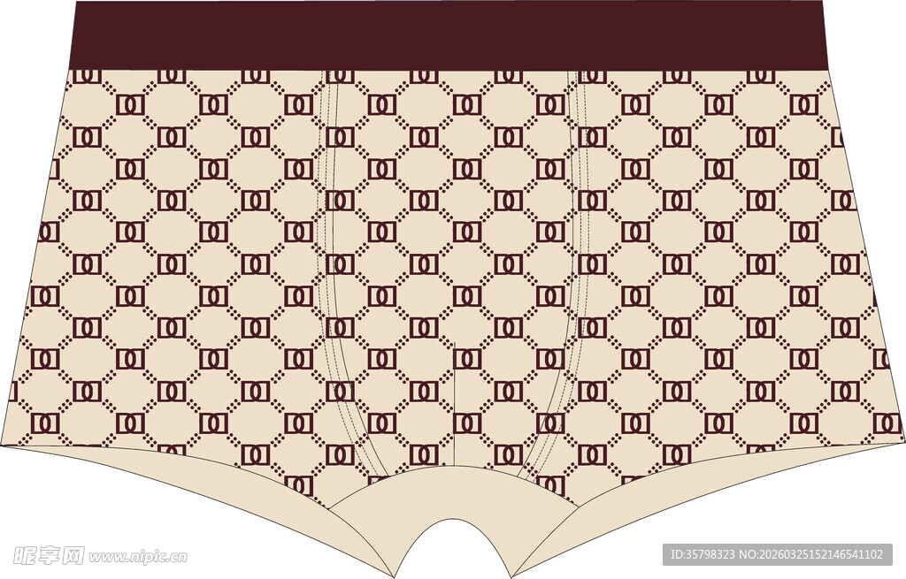 时尚几何图案男士平角内裤