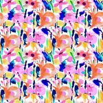 多彩火烈鸟花卉图案