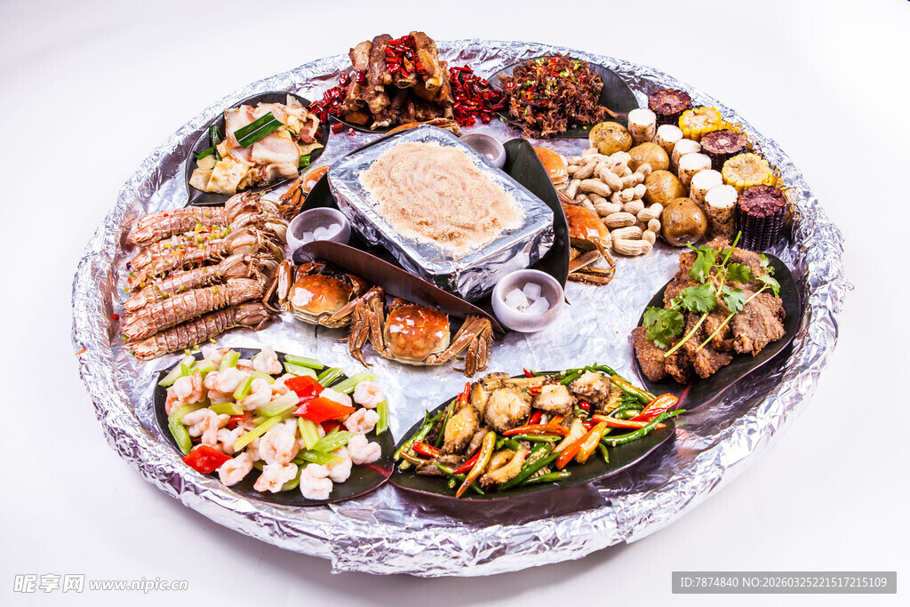 丰盛烧烤拼盘美食盛宴