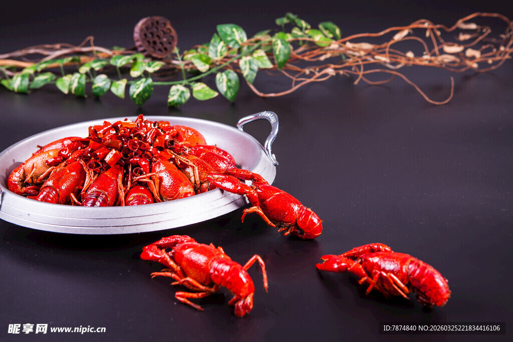 美味小龙虾摆拍特写