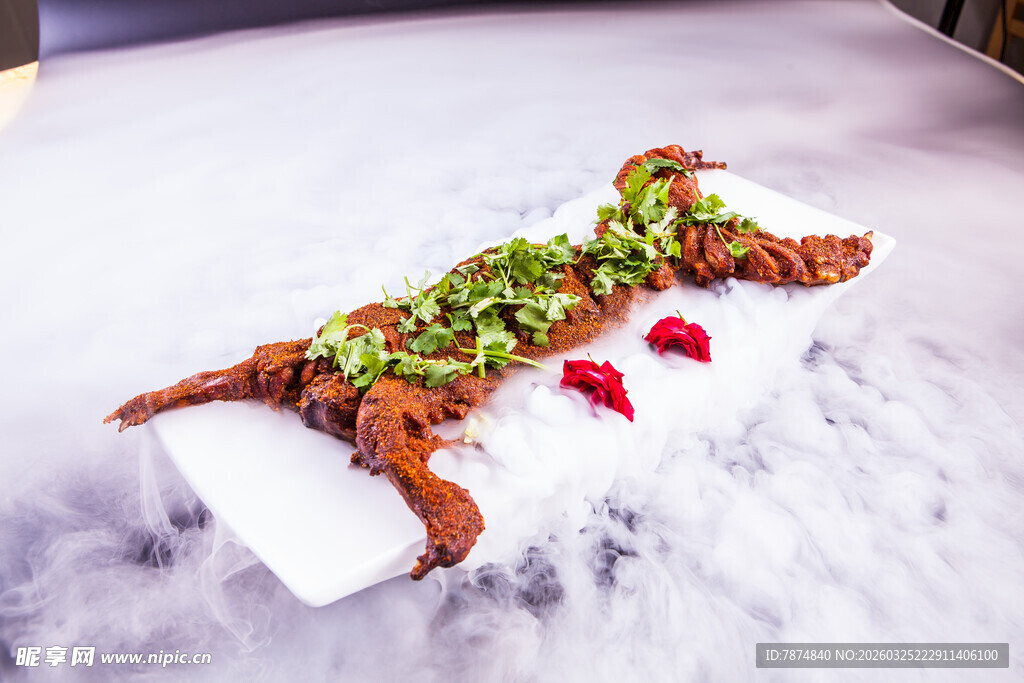 创意摆盘的美味烤物