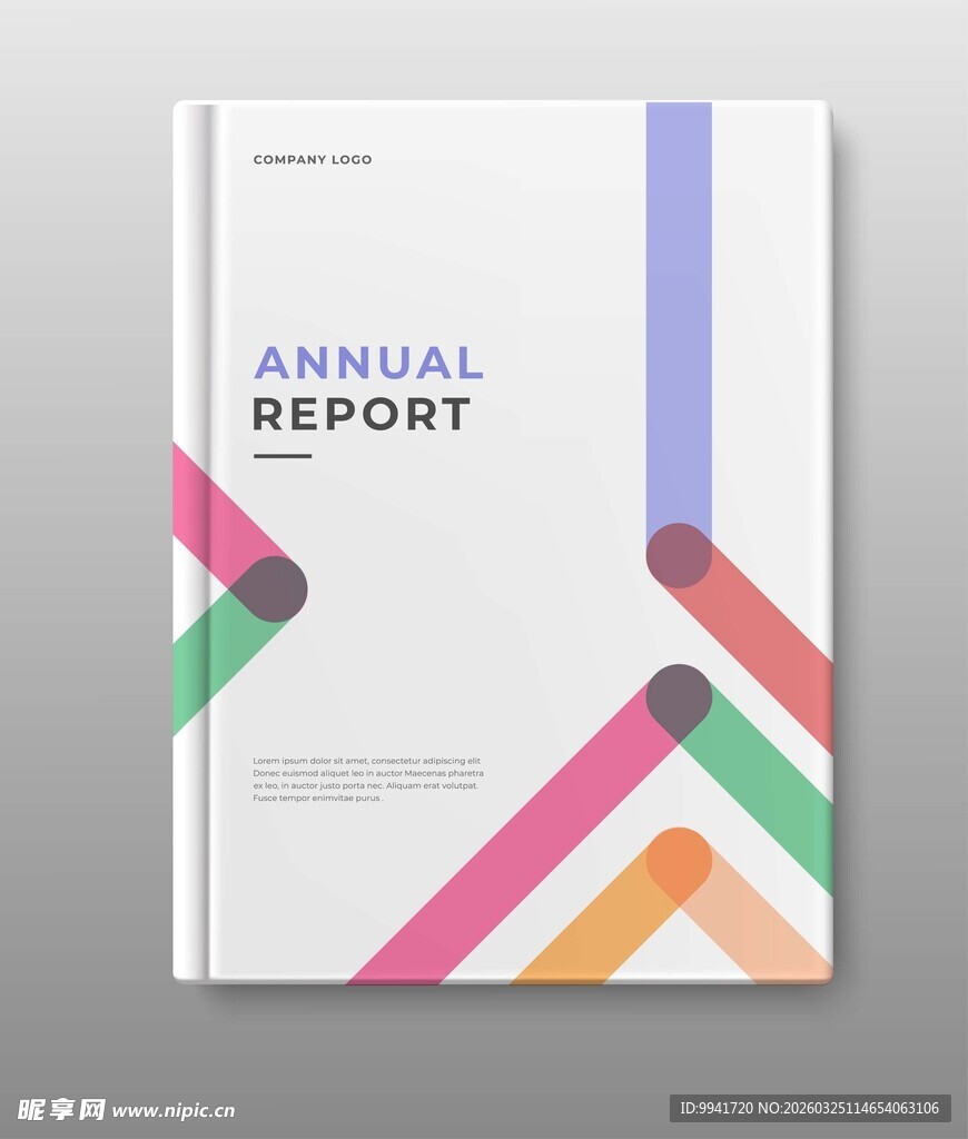 彩色线条年度报告封面