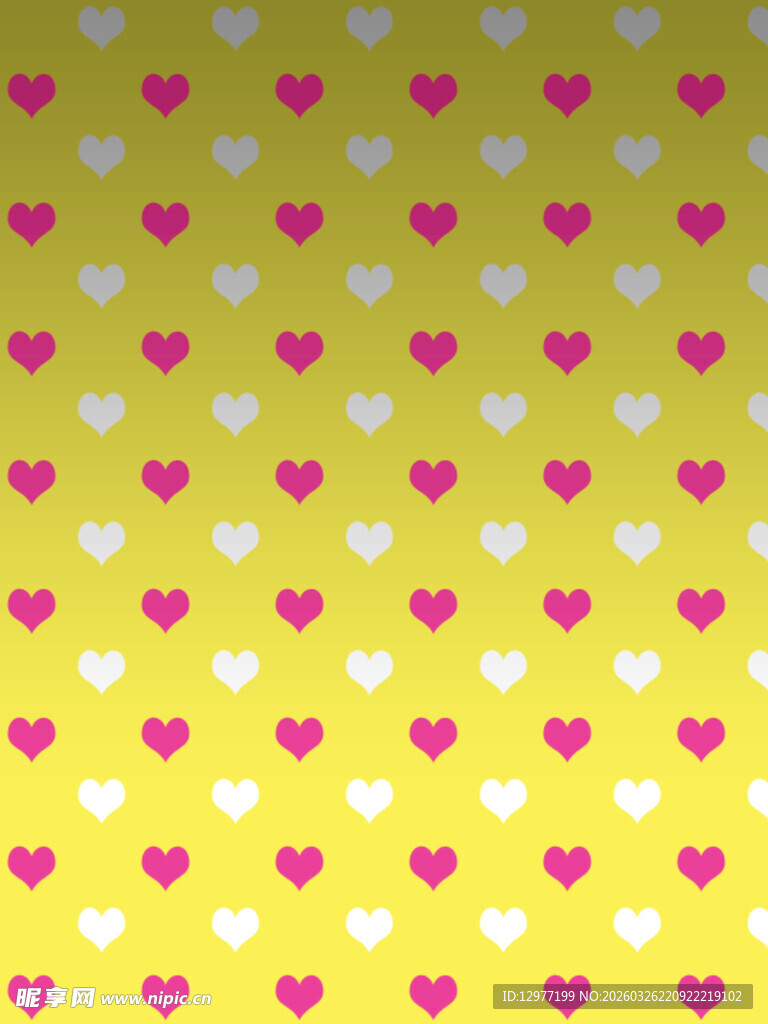 黄色爱心图案背景