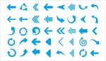 多样蓝色箭头图标集合
