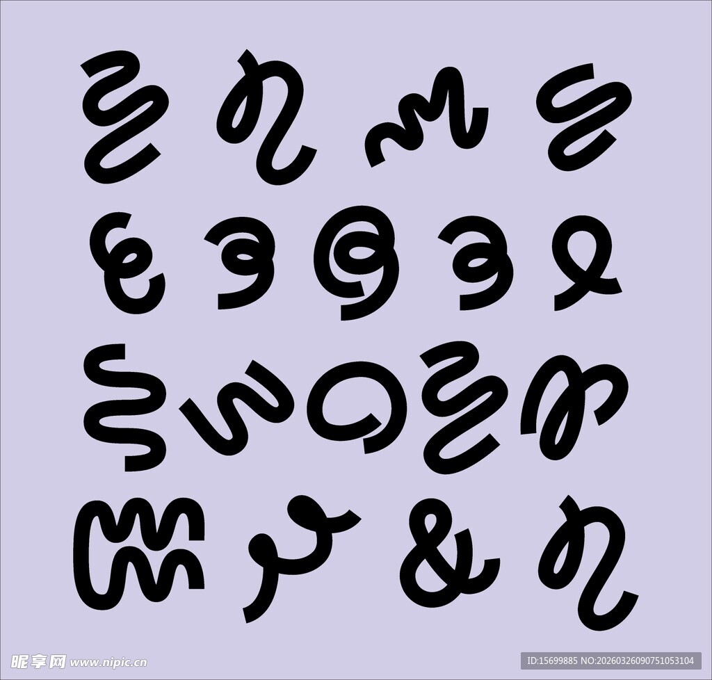 独特手写字母图案设计
