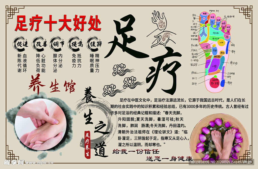 足疗宣传展板海报