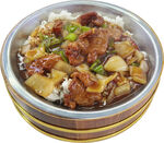 蚝油牛肉木桶饭