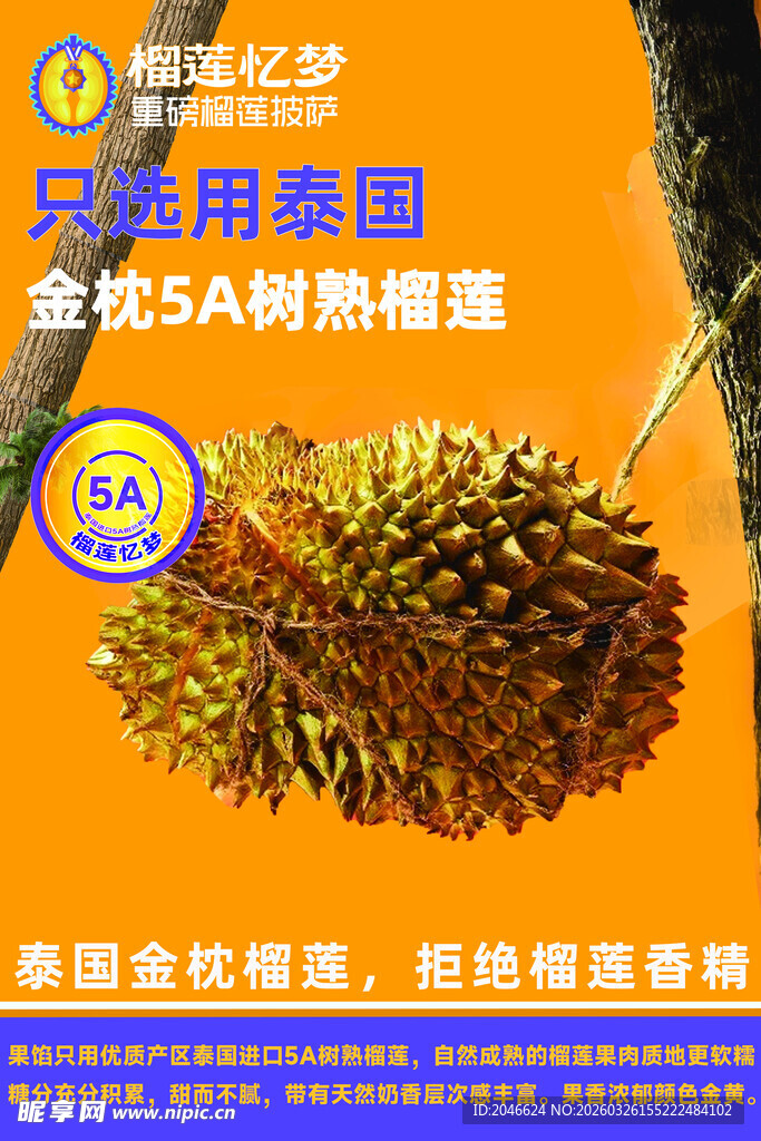 金枕A级榴莲新鲜饱满