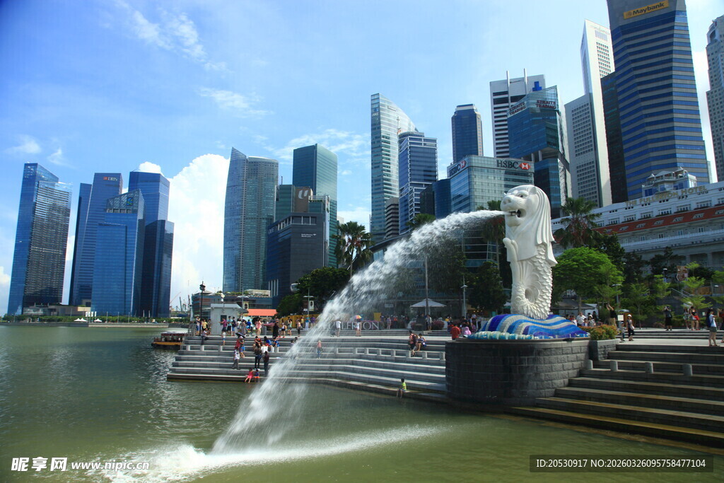 新加坡旅游地标鱼尾狮像