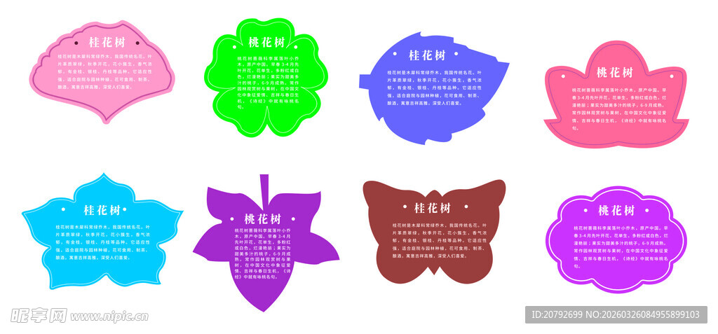 异形花草牌植物树木介绍牌