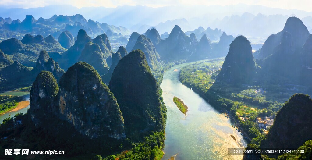 桂林山水美景俯瞰