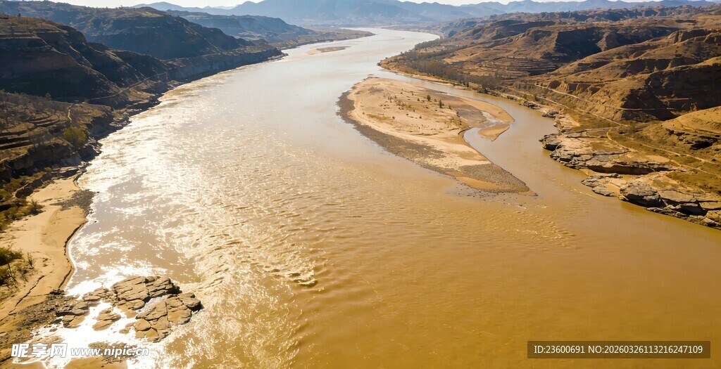 黄河壮丽风光俯瞰图