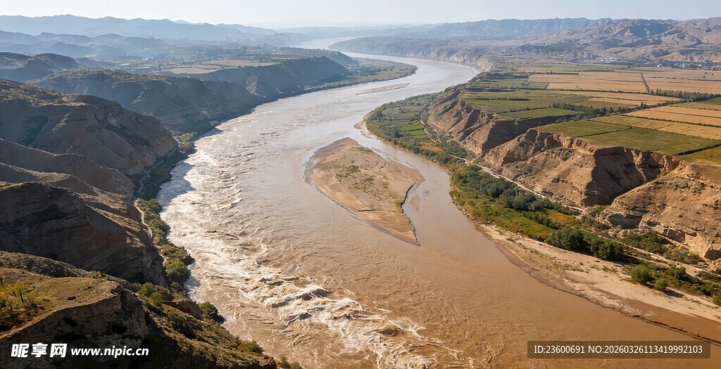 黄河壮丽风光俯瞰图