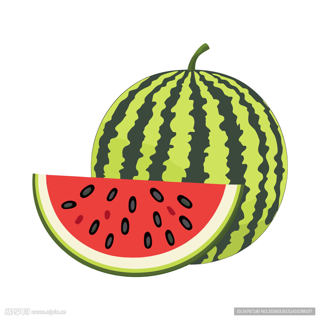 卡通西瓜切片