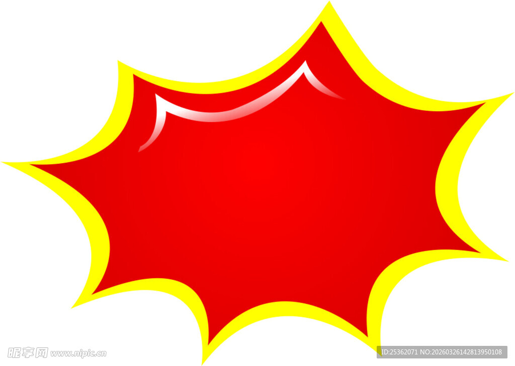 红色爆炸形图标爆炸贴