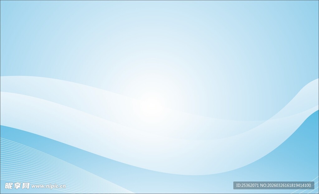 清新蓝白渐变波浪背景图