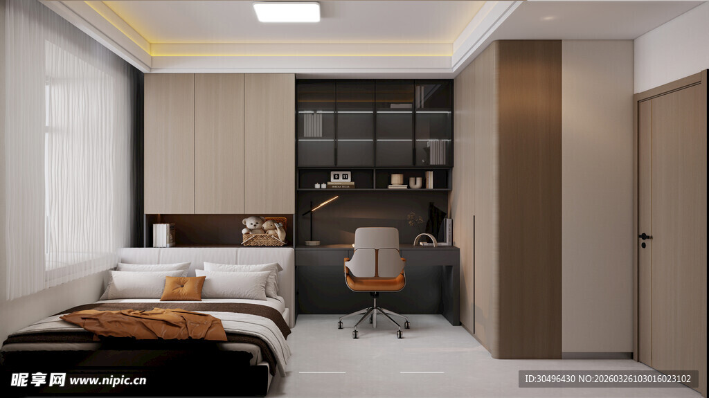 现代简约风卧室室内设计