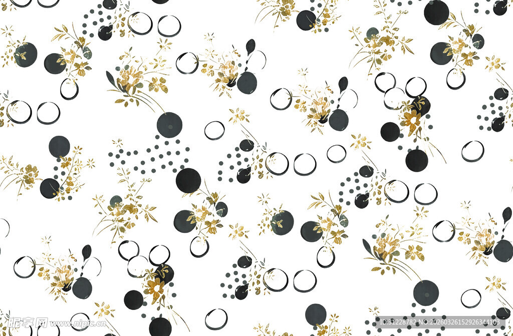 花卉圆环图案背景纹理