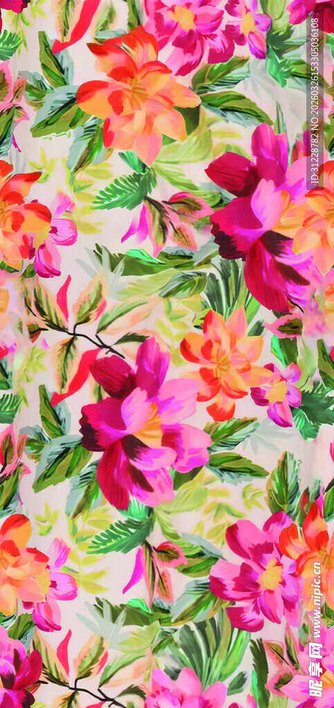多彩花卉图案纹理