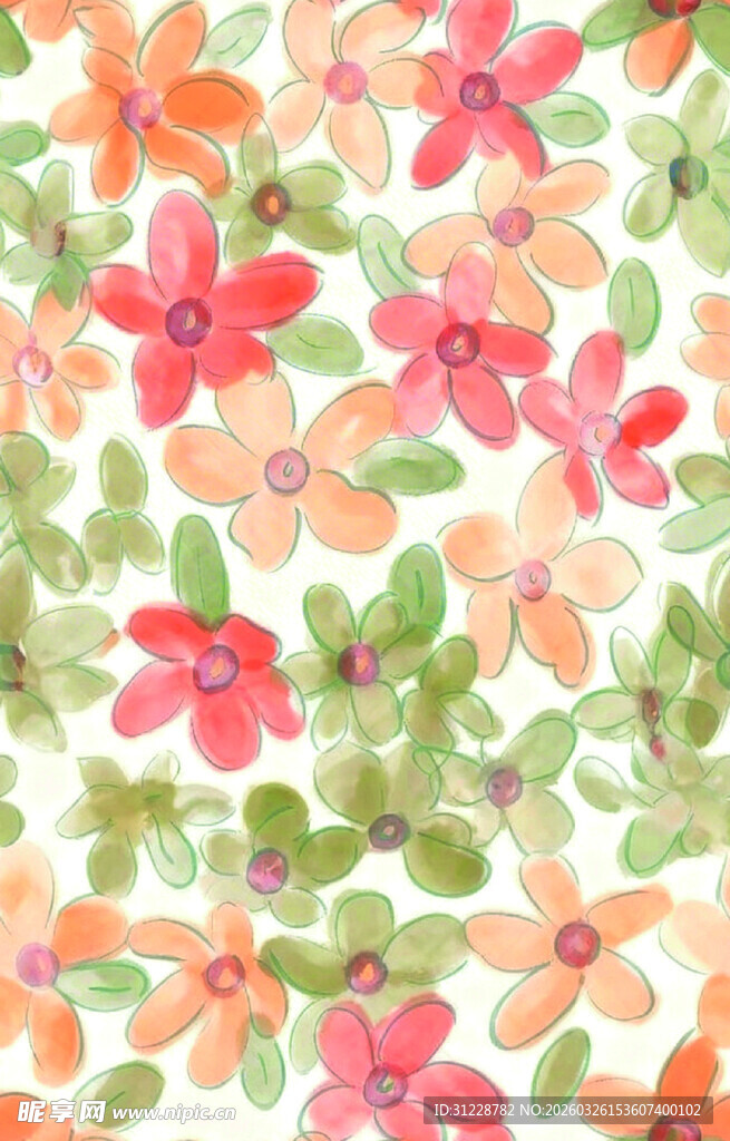 水彩花卉图案背景