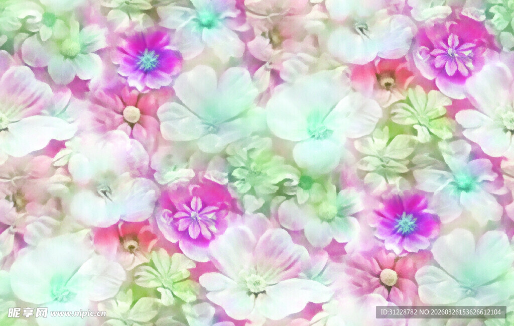 梦幻花卉图案背景